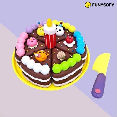 (신규런칭) 퍼니소피 NEW 소프트 자석 생일파티 초코케이크, 1개