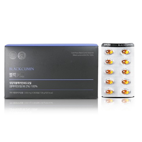 블랙커민 씨드오일, 300mg 360정 12개월분 1개