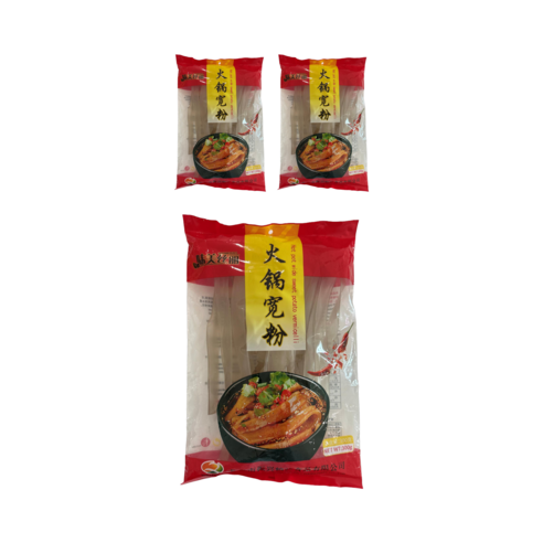 롱커우진싱 중국 마라탕 훠거 넓은 당면(고구마전분 84% 함유), 3개, 300g
