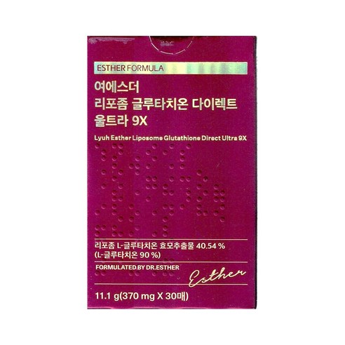 에스더포뮬러 여에스더 리포좀 글루타치온 울트라 9X 370mg x 30매 1개, 5개, 30회분