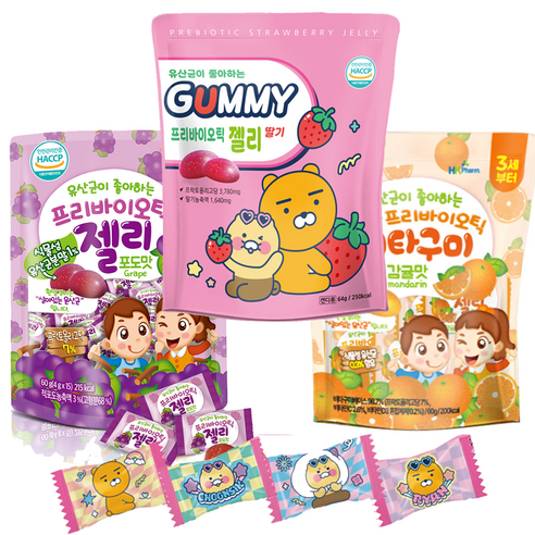 카카오 프로바이오틱 유산균 젤리 15정 딸기 포도 감귤 3가지맛, 2세트, 180g