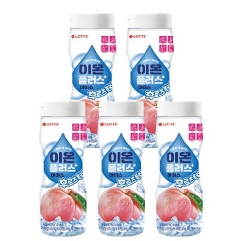 롯데웰푸드 이온플러스 아이스 후루츠 복숭아 200ml 5개