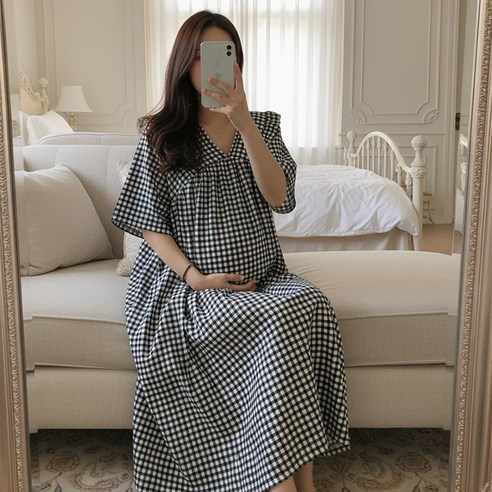 미야미 44 120 빅사이즈 만삭가능 임산부 롱원피스 임부복 추천 출산 선물 임신 임부