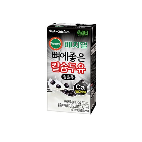 [베지밀] 뼈에좋은 칼슘 두유 검은콩, 190ml, 24개