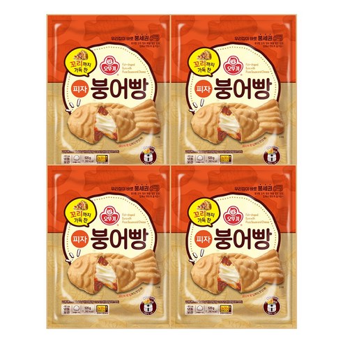 오뚜기 꼬리까지 가득 찬 피자붕어빵 520g 4개, 4개, 520g