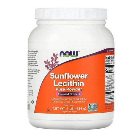 Now Supplements 나우푸드 해바라기 레시틴 효능 분말 - 포스파티딜 콜린, 이노시톨 (454g)