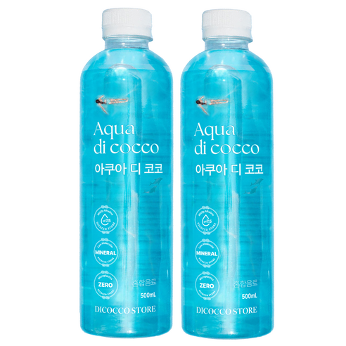 아쿠아디코코 pH 7.5 약 알칼리성 물 미네랄 워터 미세플라스틱 없는 깨끗하고 안전한 프리미엄 최고급 물 (FDA 할랄 인증, 칼슘 칼륨 규소 마그네슘 함유), 80개, 500ml