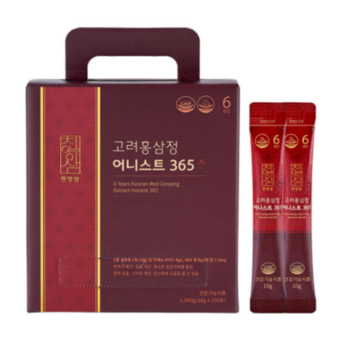 천양삼 6년근 고려홍삼정 어니스트 365 홍삼스틱 100포