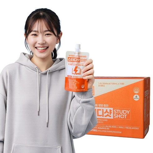 수험생 영양 에너지 스터디샷 무카페인 타우린 아르기닌 콜린 이노시톨 테아닌 홍삼 비타민B 비타민C