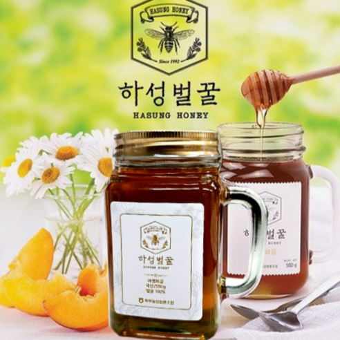 100%국산 농협 하성벌꿀(캐닝머그잔/잡화) 500g * 1병/2병/4병/5병