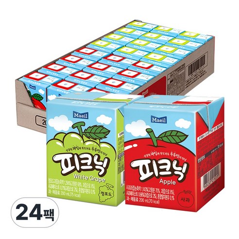 피크닉 과채음료 사과12팩+청포도12팩
