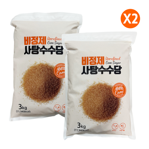 KBS 원당 매실청 베이킹 비정제원당 3kg, 2개, 2개, 3kg