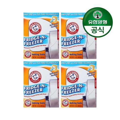 암앤해머 프리지앤프리저 베이킹소다 냉장고탈취제, 396.8g, 4개