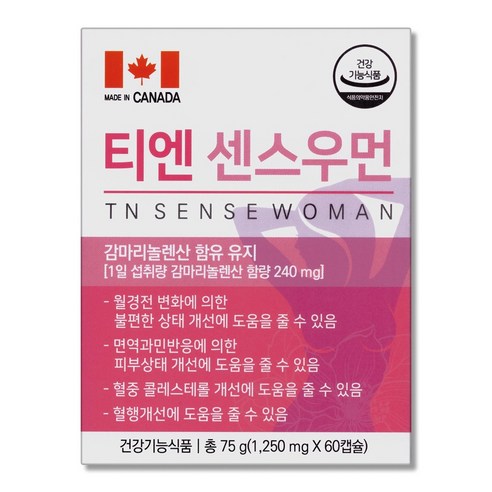 티엔 센스우먼 여성갱년기 PMS 감마리놀렌산 포뮬러  60캡슐