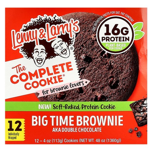 Lenny & Larry's, The Complete Cookie®, 빅 타임 브라우니, 12개입, 개당 113g(4oz) Larry's (레니 래리스)