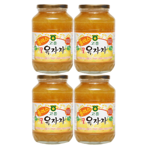 고흥특산 최신제조 농협 품질관리 국산 벌꿀 건더기많은 유자차, 1kg, 4, 2세트, 2개입