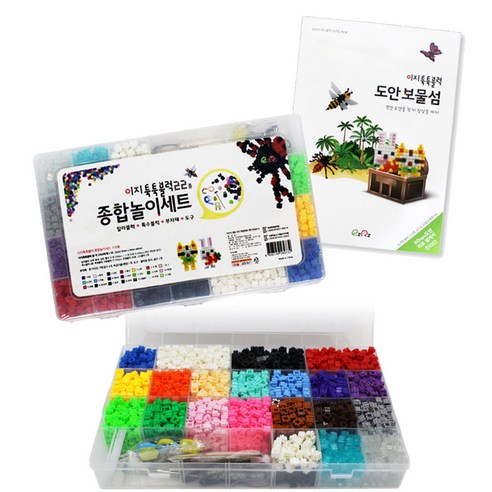 이지툭툭블럭 22종 종합놀이세트 도안보물섬 diy 만들기, 1개
