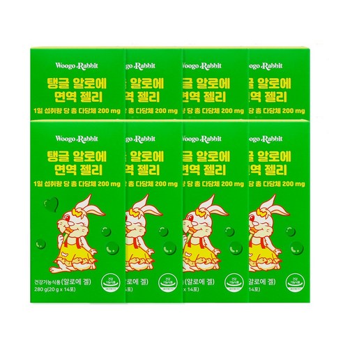 우고래빗 탱글 알로에 겔 이뮨 면역 젤리 스틱 14포