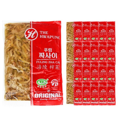 푸드올마켓_ 화풍 푸링 짜사이 1kg 한박스 (1kg x 20ea)