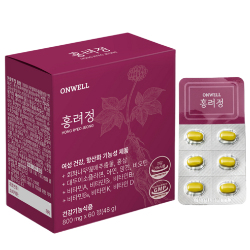 홍려정 여성 갱년기 영양제 바이트로겐 식물성 에스트로겐 여성 호르몬 영양제 대두 이소플라본, 1박스, 60정