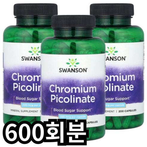 Swanson 크로뮴 피콜리네이트 200Mcg 캡슐