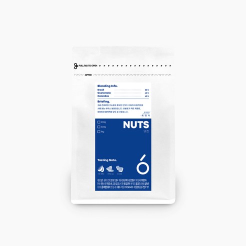육츠커피 고소한 넛츠 블렌드 커피원두, 200g, 1개, 커피메이커