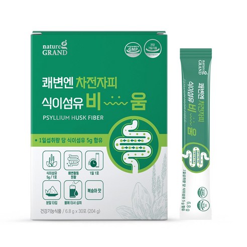 네이처그랜드 쾌변엔 차전자피 식이섬유 비움 장건강 배변활동 30포 30일분, 1개, 30회분