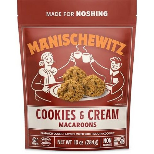 마니쉐비츠 쿠키앤크림 마카롱, 10온스 | 코코넛 마카롱 | Manischewitz Cookies 'n Cream Macaroons, 10 oz | Coconut Macaroons