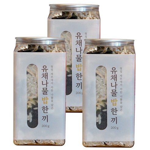 제주산 유채의 풍미와 영양 가득, 식이섬유 풍부한 즉석밥, 캠핑 여행용 밥한끼 잇더밀 유채나물 밥 한끼 (2인기준), 3개, 200g