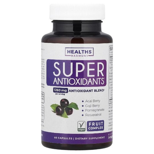 헬스하모니 Super Antioxidants 아사이 구기자열매 망고스틴 석류열매추출 60정