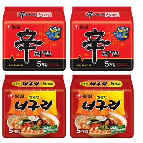 (올따옴)농심너구리얼큰한맛 10개 +농심 신라면 10개