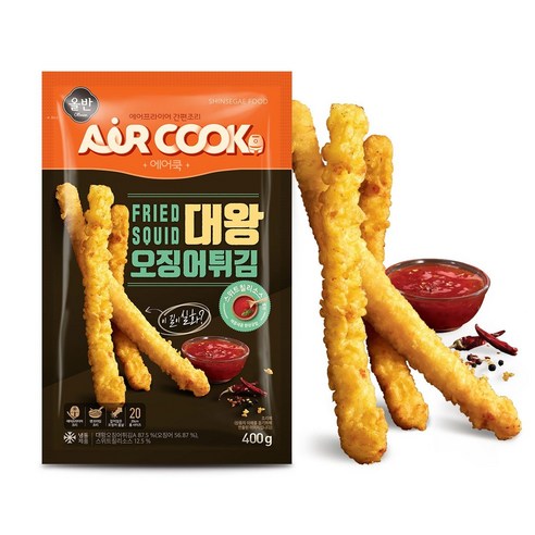 올반 대왕오징어튀김 400g 아이 간식 안주 통 오징어 스위트 칠리 소스 증정