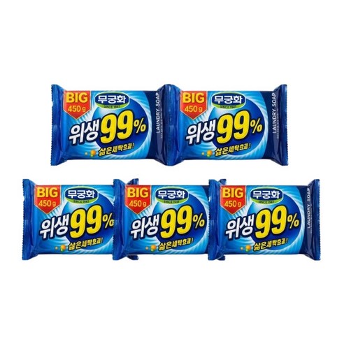 무궁화 BIG 살균 99% 비누, 450g, 1, 5개