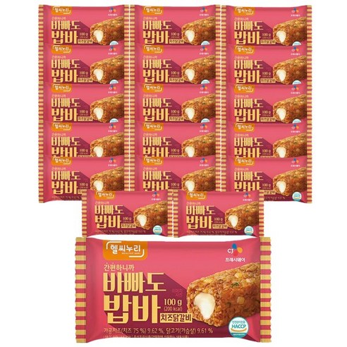 CJ 헬씨누리 바빠도 밥바 치즈닭갈비  100g x 18개 / 냉동 주먹밥