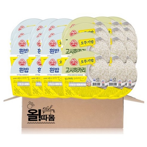 오뚜기 맛있는 즉석밥 2종 기획세트 4호(흰밥 210g 12+고시히카리 210g 12), 5.04kg, 1개