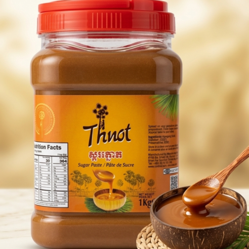 THNOT SUGAR PASTE 1kg 뜨넛 팜슈가페이스트 다라수꽃액즙99.65% 캄보디아 설탕 CAMBODIA, 1kg, 1개