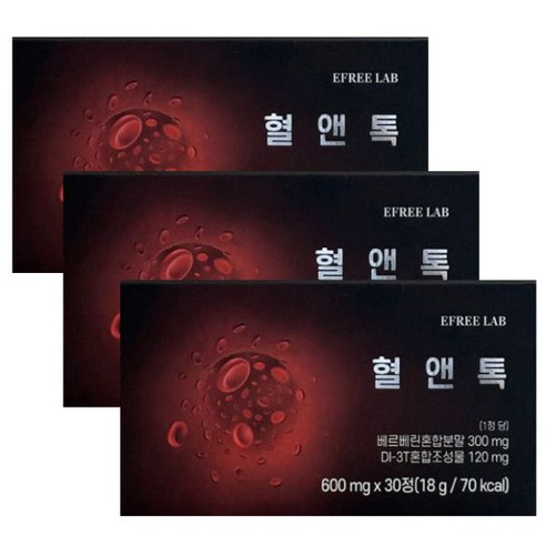 혈앤톡 600mg 30정 3박스 프리미엄 솔루션 이프리랩 바나바잎