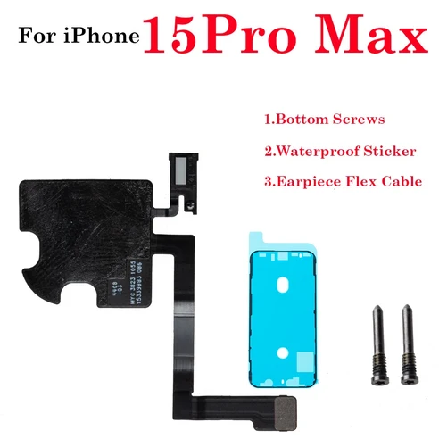 [호환]1세트 하단 나사 + 전면 상단 이어 근접 광 센서 플렉스 케이블 iPhone 13 14 15 Pro Max mini Plus