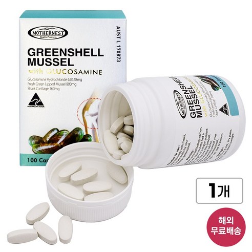 [호주] 마더네스트 초록입 홍합 (뉴질랜드산 원료) 글루코사민 1500mg 100정, 관절 건강, 본사 정품 (26년 12월), 1개, 100, 100정