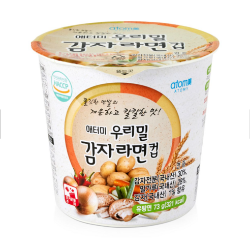 애터미 우리밀 감자 컵라면 73g