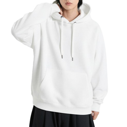 남녀공용 테리 베이직 무지 오버핏 후드티 남녀공용 데일리 루즈핏 커플 후디