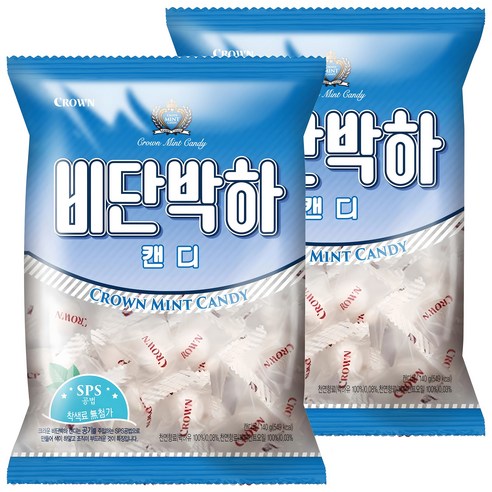 크라운 비단박하캔디, 140g, 2개