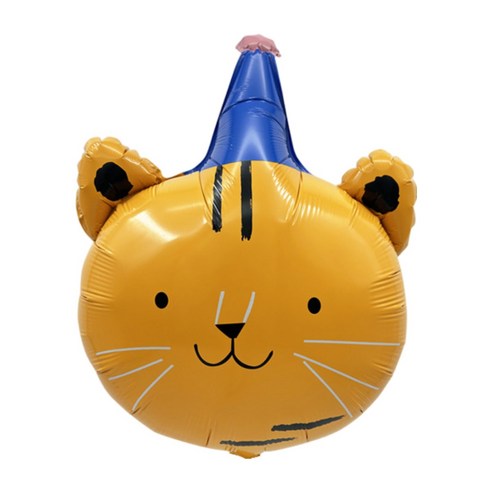 쏙쏙마켓 동물친구들 은박풍선 고깔모자 생일파티용품, 1개, 고깔모자 호랑이
