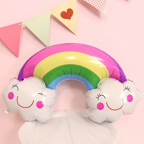 [예쁨주의지호] S_우주풍선 모음 /대형 입체 우주풍선 /UFO풍선/로켓풍선/지구풍선/우주풍선, S_대형풍선_ 스마일 무지개