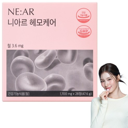 니아르 헤모케어 포도맛 철분 츄어블 캔디 1,700mg X 28, 1박스, 28정