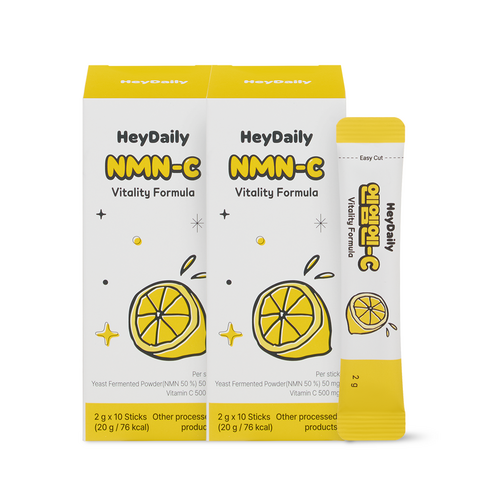 [공식판매처] 헤이데일리 NMN-C 엔엠엔씨 천연NMN 비타민C 레몬맛 10포, 2개, 20g