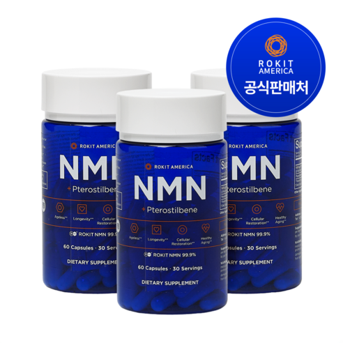 NMN 프테로스틸벤 영양제 60캡슐 by 로킷아메리카, 3개, 60정