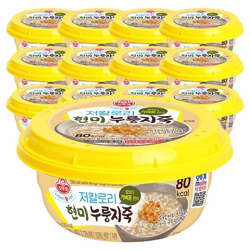 오뚜기 LIGHT&JOY 저칼로리현미누룽지죽 215g 12개