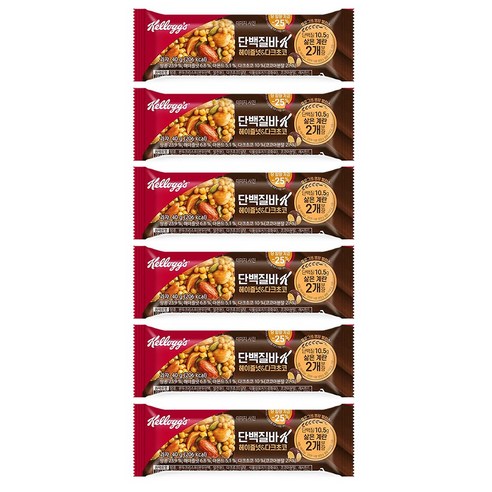 켈로그 프로틴바K 헤이즐넛 & 다크초코, 40g, 6개