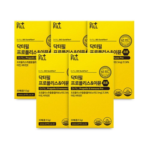 닥터필 프로폴리스이뮨 프로 면역 필름 호주산 고함량 수용성 플라보노이드, 9.5g, 5박스